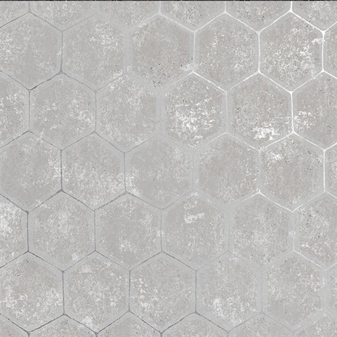 Starling Grey Honeycomb Wallpaper