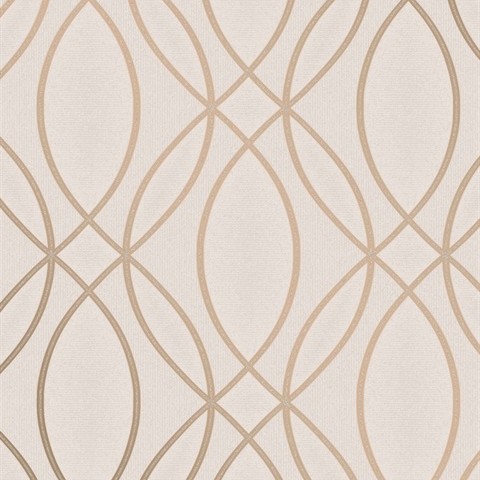 Lisandro Rose Gold Geometric Lattice Wallpaper