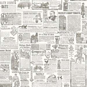 Underwood Taupe Vintage Newspaper Wallpaper