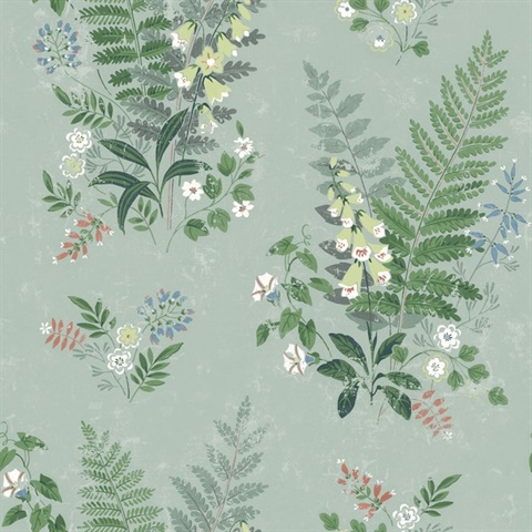 Foxglove Sage Botanical Wallpaper