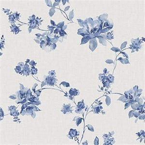 Wen Sapphire Festival Floral Wallpaper