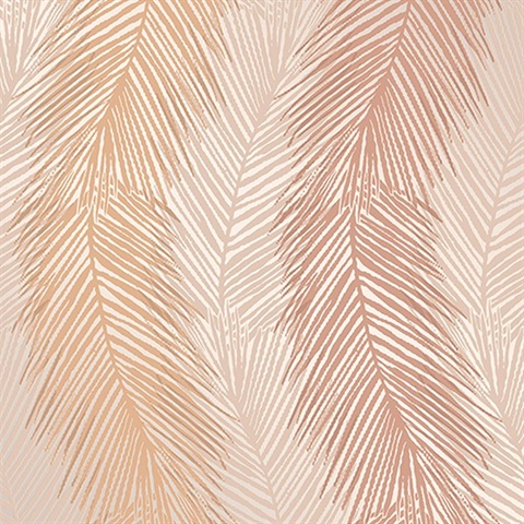 Wheaton Orange Leaf Wave Wallpaper