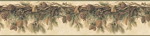 Wyola Olive Pinecone Forest Border